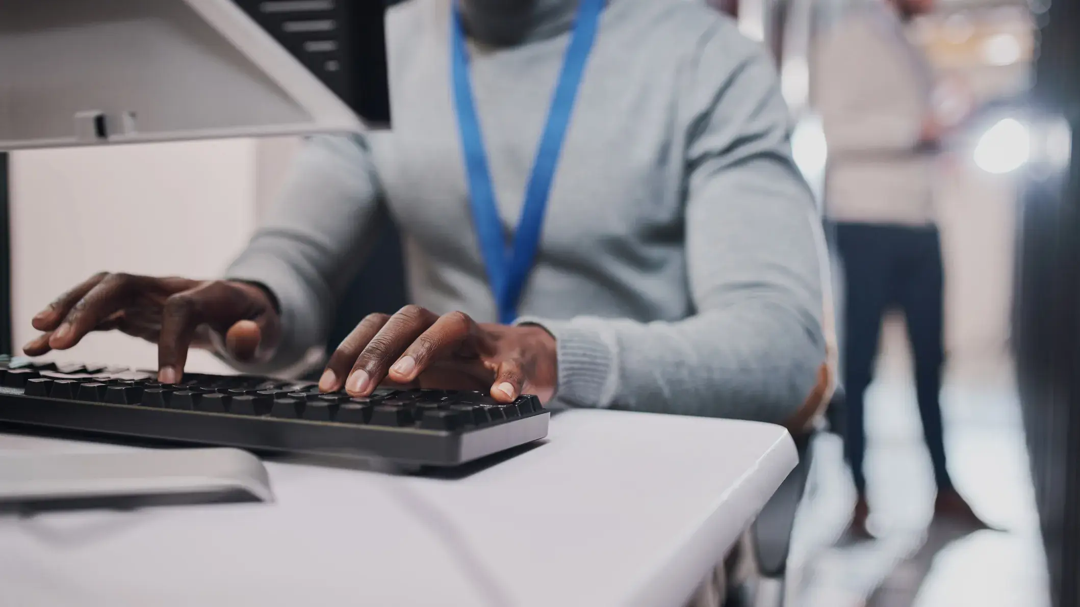 person working on computer